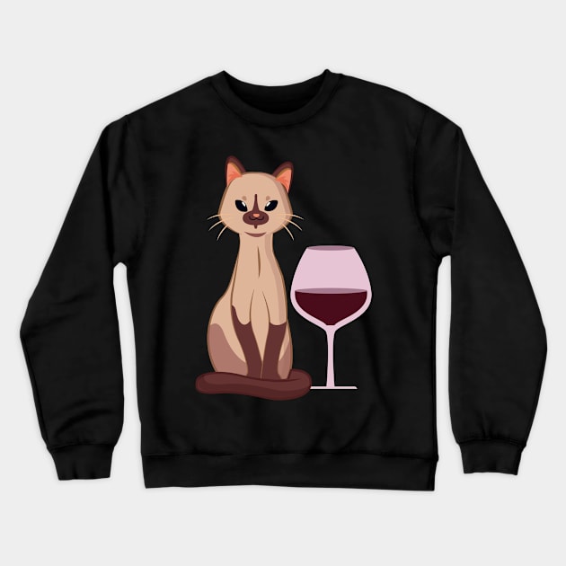 Easily Distracted by Cats and Wine Crewneck Sweatshirt by nathalieaynie